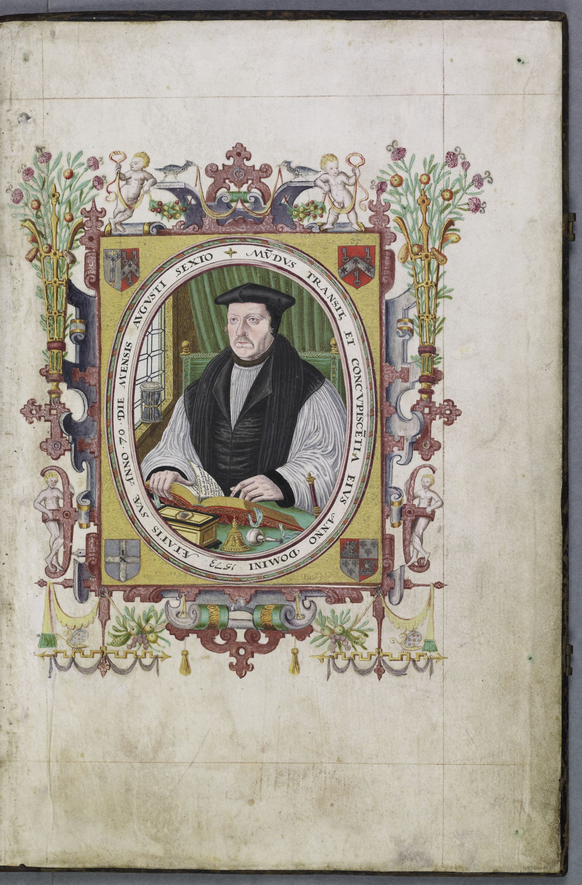 a depiction of Matthew Parker, former Master and Archbishop of Canterbury