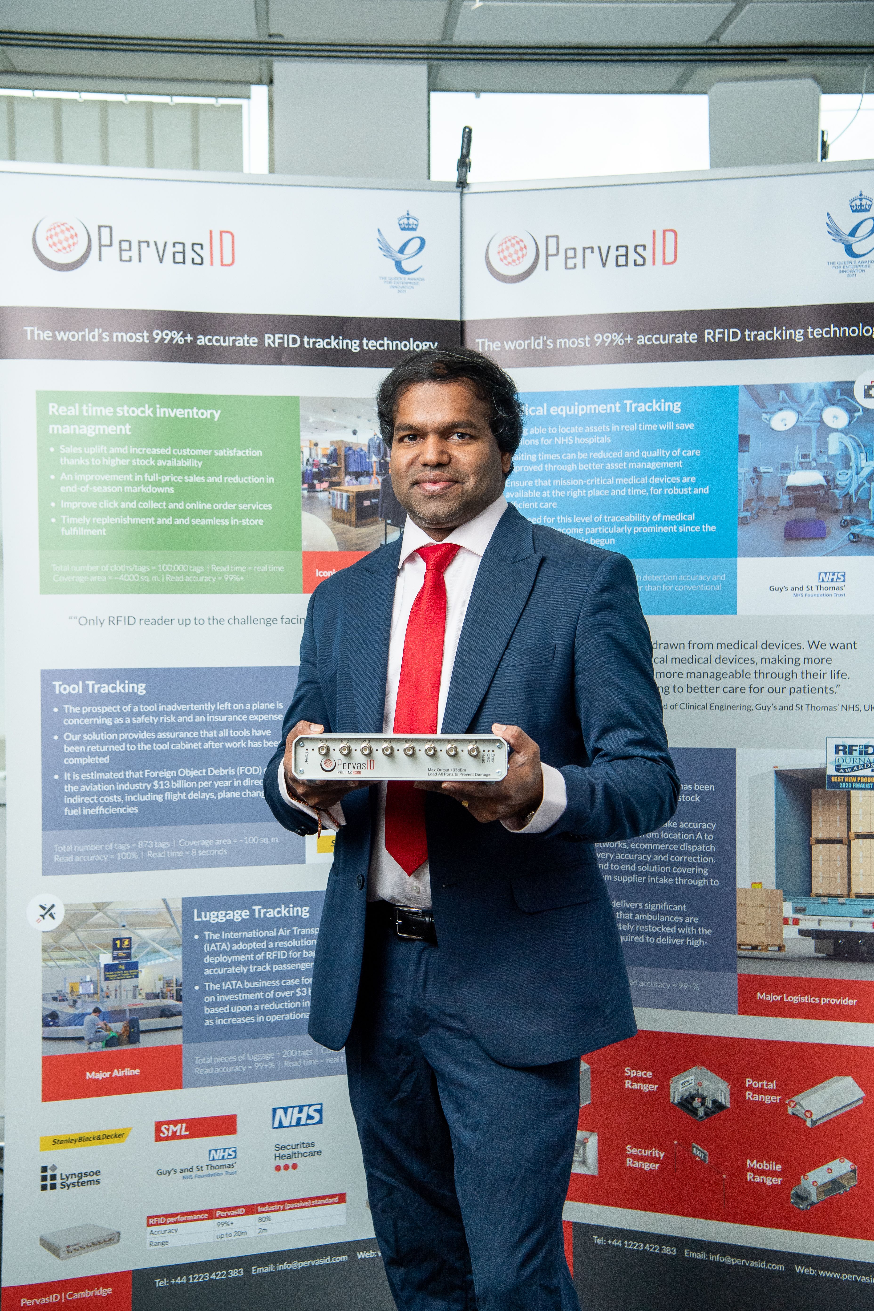 Sabesan with one of PervasID's devices.