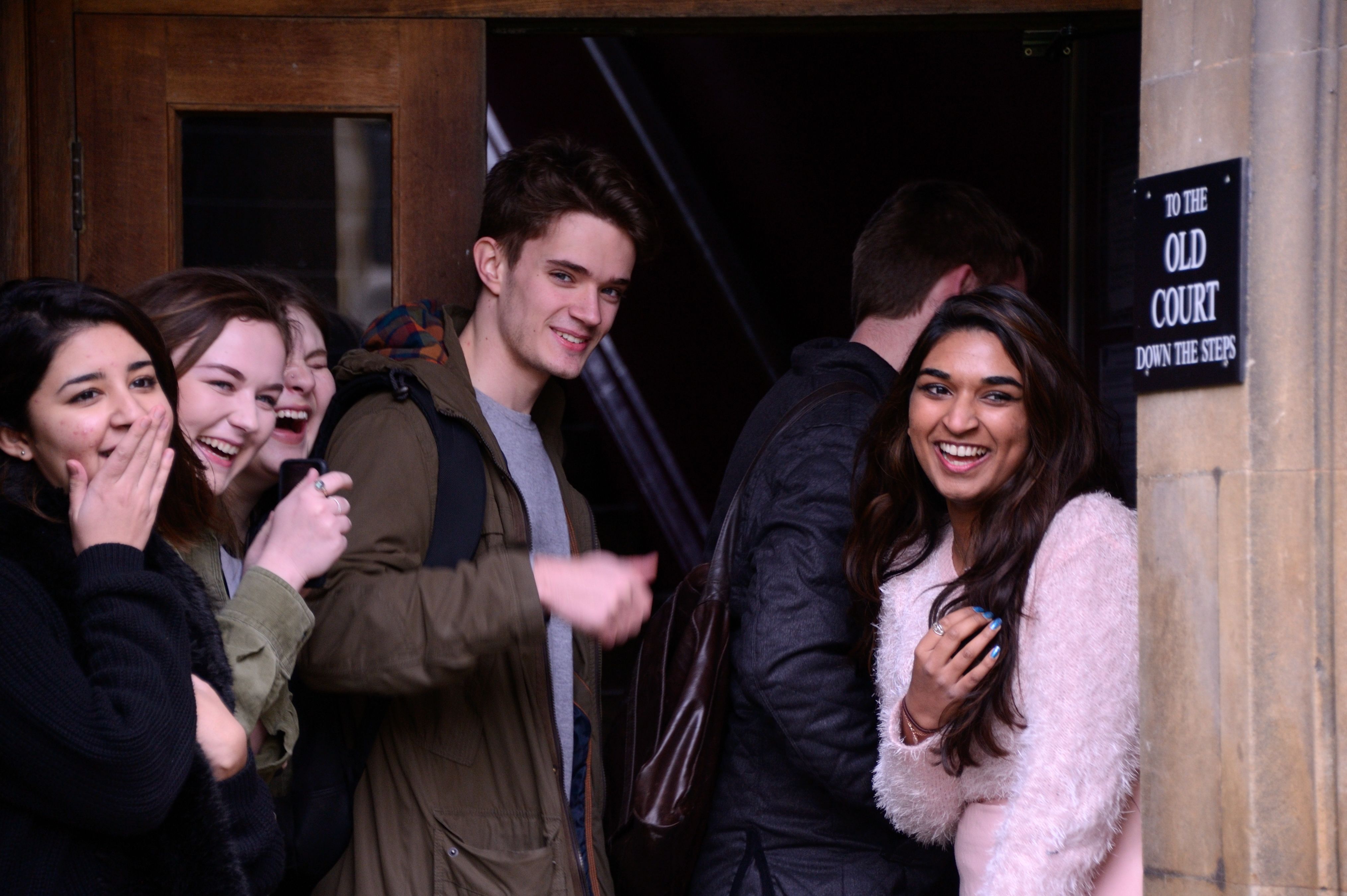 Corpus Christi College students in Old Court