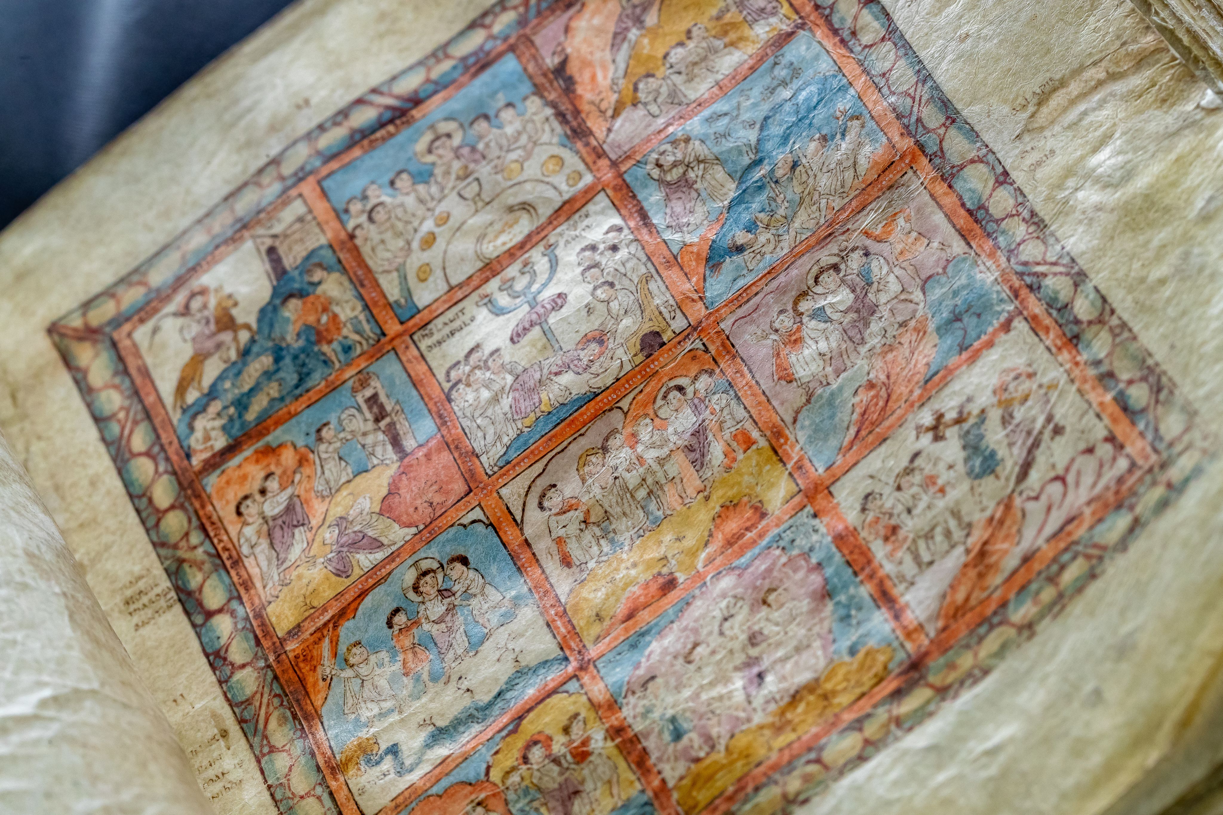 The Gospels of Augustine contains a unique series of vignettes from the Gospels.