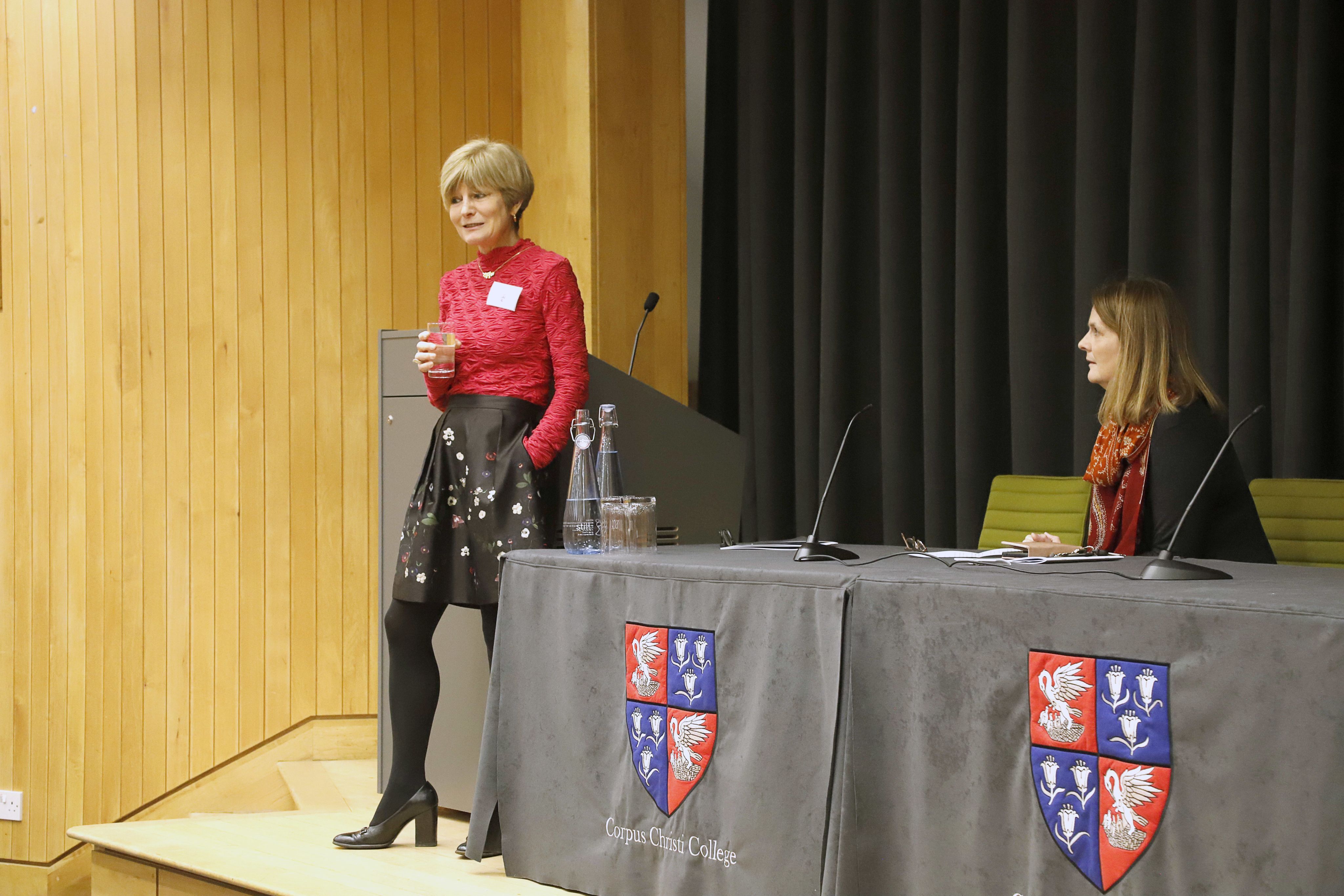 Director of Development and Alumni Relations Rachel Lawson and Bursar Jenny Raine welcome the attendees.