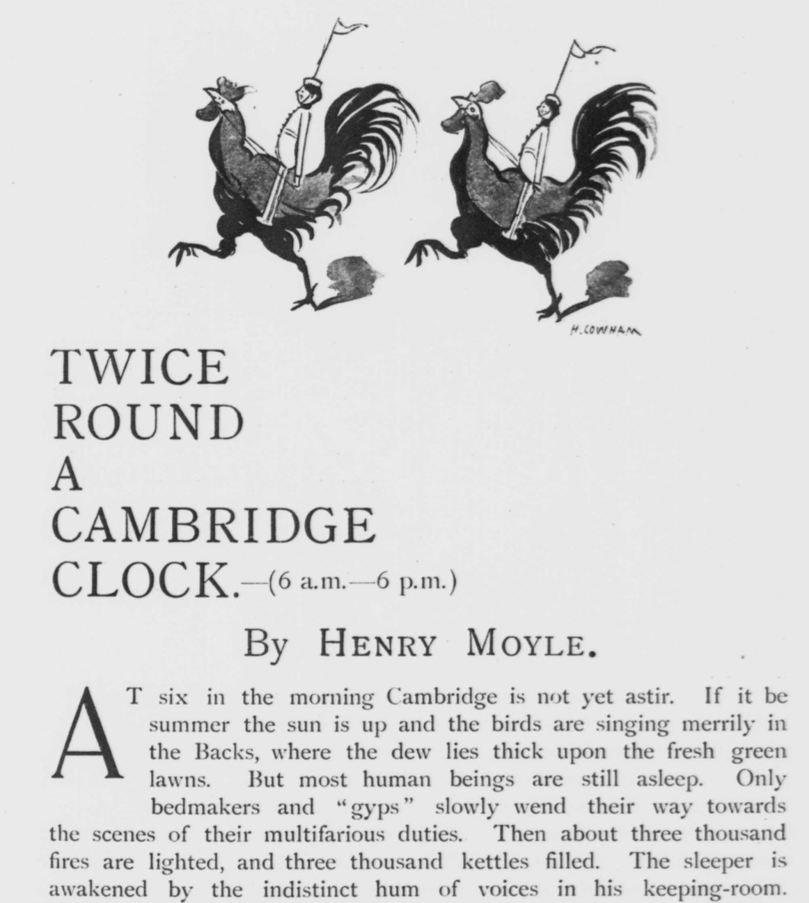 From Twice Round a Cambridge Clock, Henry Moyle. The Idler, Feb 1899-July 1901.
