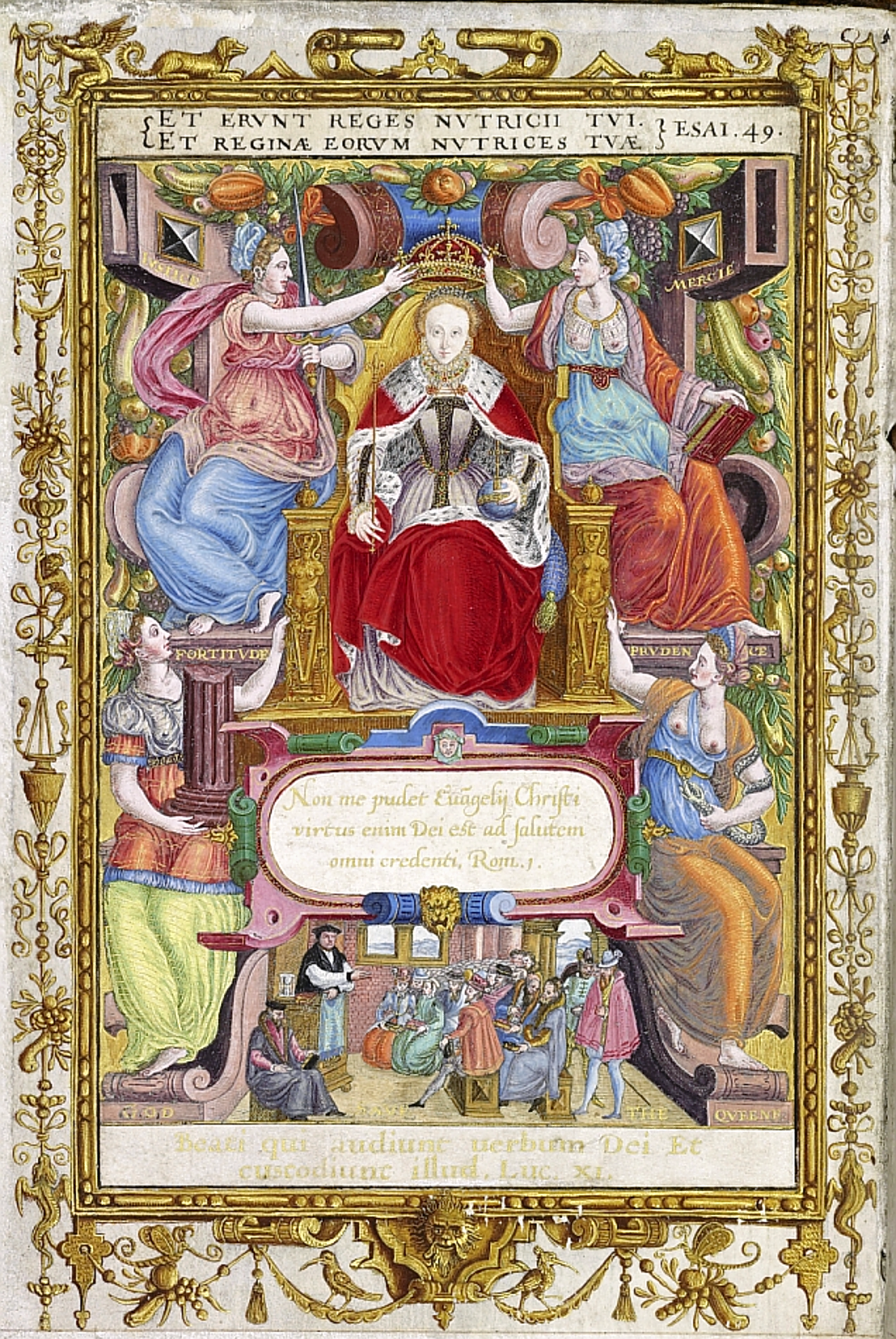coloured portrait of Queen Elizabeth