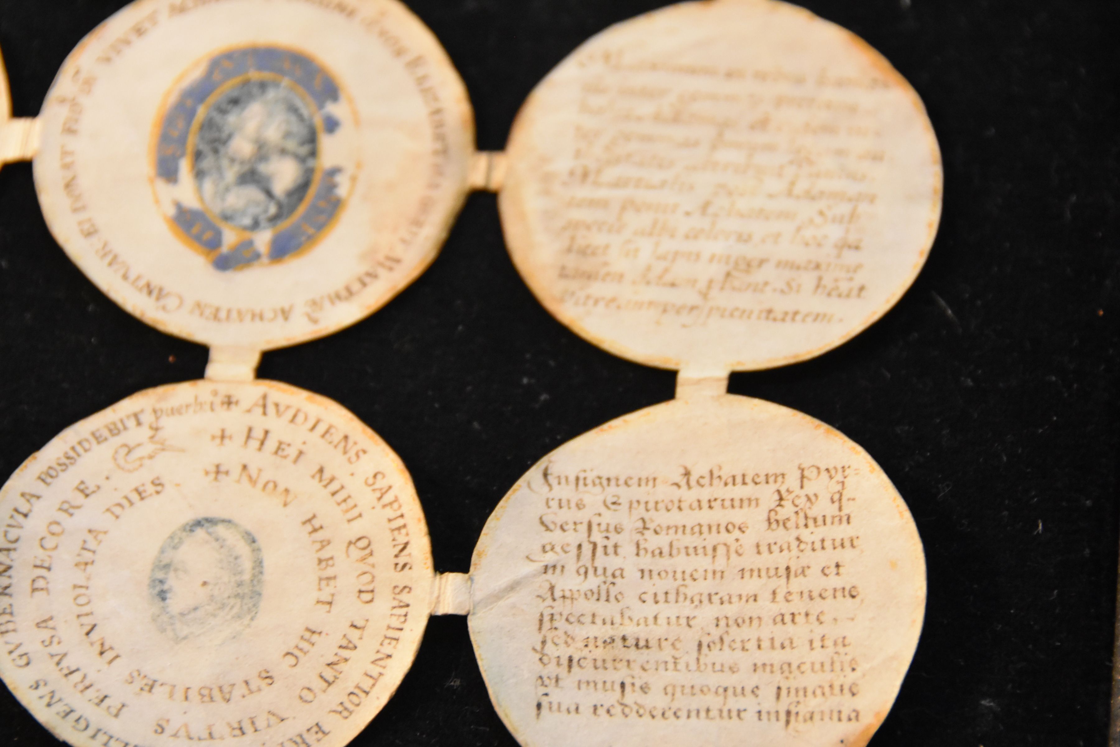 The Parker Library recently acquired a manuscript of nine roundels that was a gift given by Archbishop Matthew Parker to Queen Elizabeth I when she visited him on her 40th birthday.