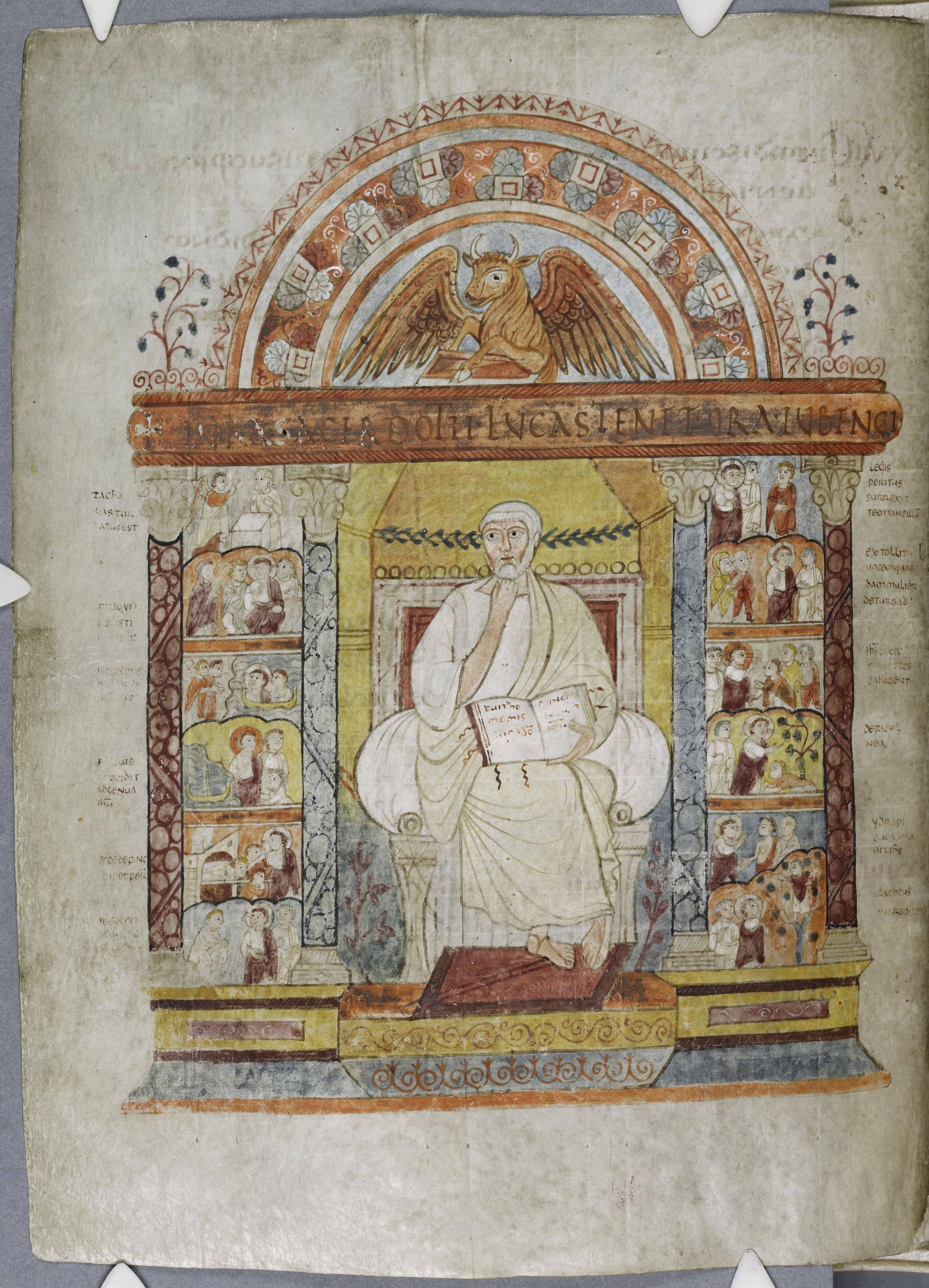 Illustration at the beginning of the Gospels of Luke