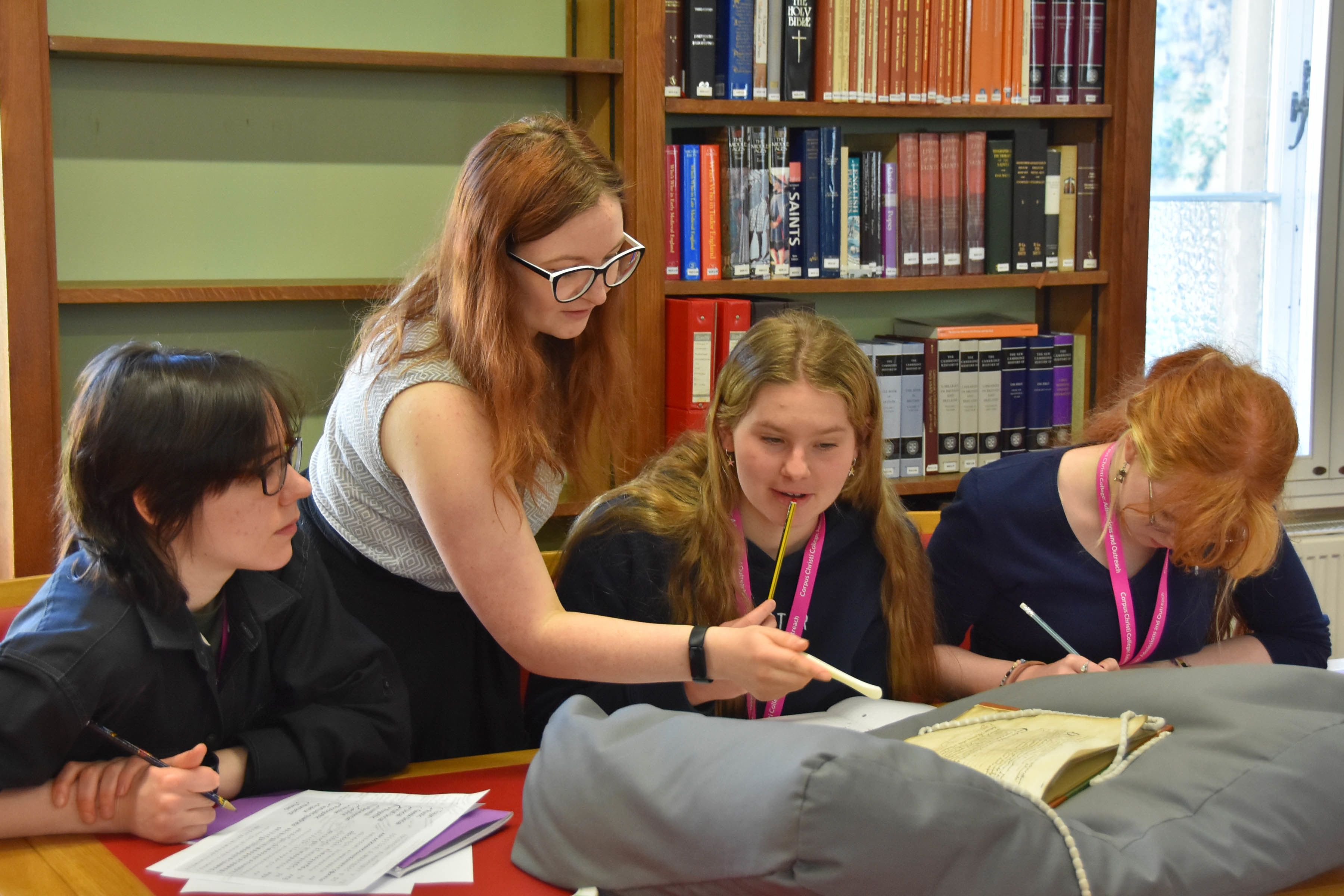 The Parker Library is a resource for scholars from around the world, for students at the University of Cambridge, and even for visiting sixth-form students attending a residential programme arranged by the Admissions Team.