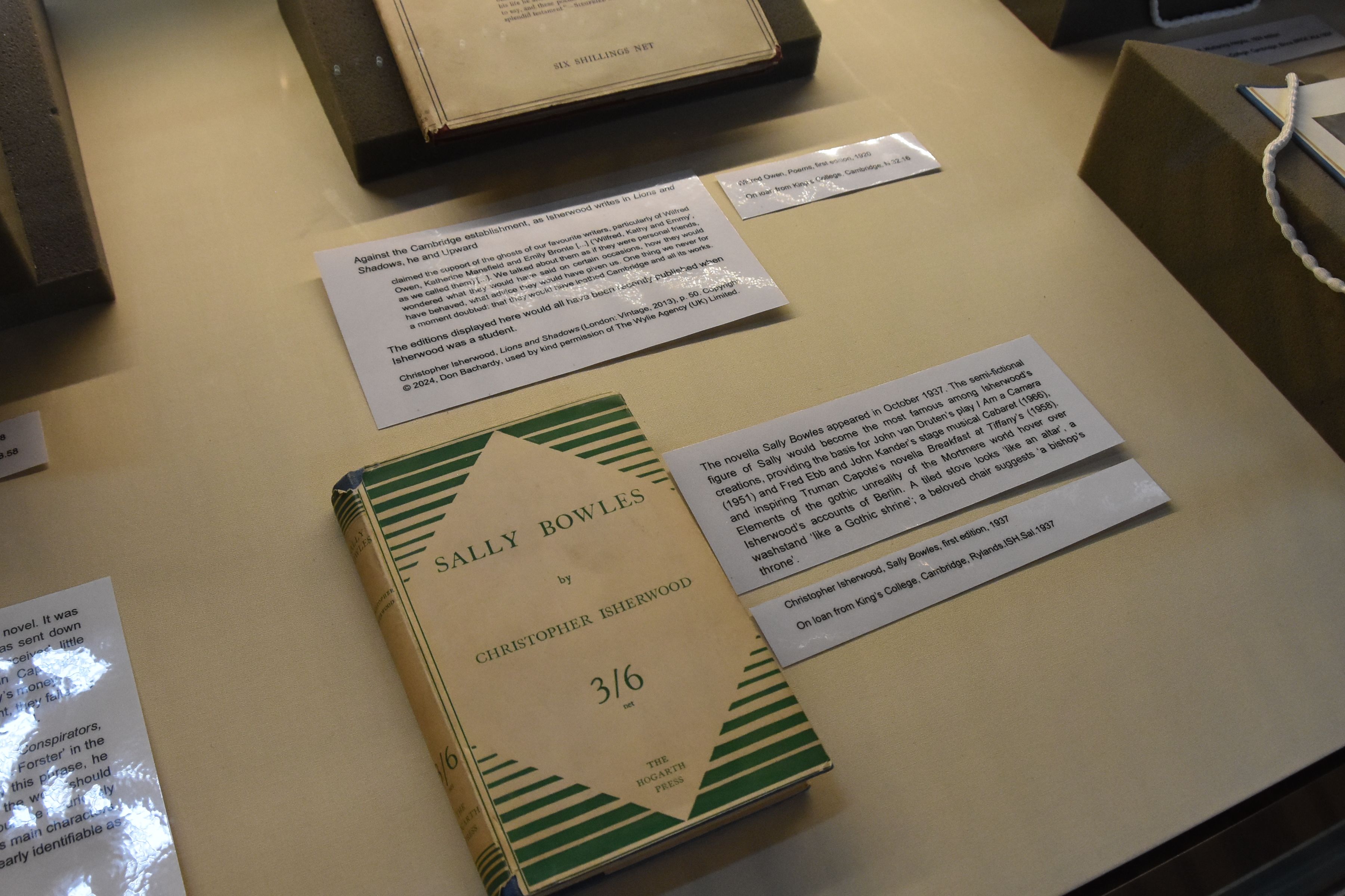 Sally Bowles, displayed the Isherwood in Cambridge exhibition in the Parker Library in 2024.